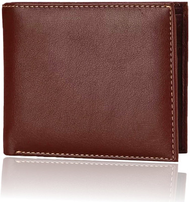 

Toughstance Men Brown Genuine Leather Wallet(8 Card Slots)
