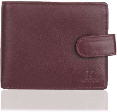 

K London Men Maroon Genuine Leather, Fabric Wallet(7 Card Slots), Burgundy