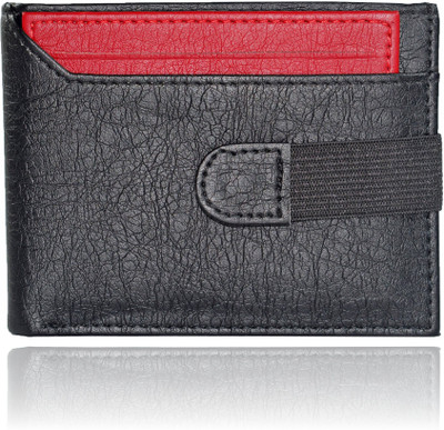 

Zeebros Men Black Artificial Leather Wallet(7 Card Slots), Black-red