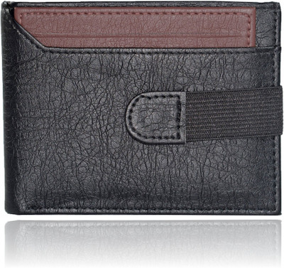 

Toughstance Men Black Artificial Leather Wallet(7 Card Slots), Black-brown