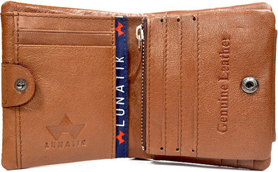 

LUNATIK Boys Brown Genuine Leather Wallet(12 Card Slots), Koniak brown