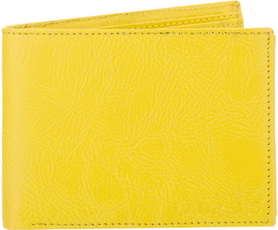Laurels Men Yellow Artificial Leather Wallet(6 Card Slots)
