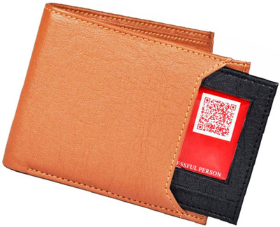 

Wenzest Men Tan, Black Artificial Leather Wallet(5 Card Slots), Tanblack