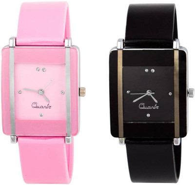 

SWANOS A0012 Kawa Black&Pink Square Watch for Girls Watch - For Girls