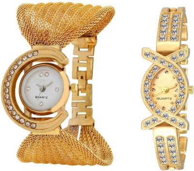 keepkart Golden X-Watch With Glory Julo Designer Combo Set Of Two For Women Watch  - For Girls   Watches  (Keepkart)