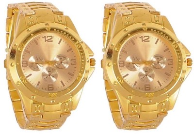 MAPA STYLE Full Gold 2 Combos Wrist Analog Collection Boys & Mens Watch MPSTYLE 017 Watch  - For Men   Watches  (MAPA STYLE)