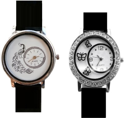 INDIUM NEW BLACK BUTTERFLY WATCH FANCY WITH PEACOCK DESIGN LATEST COLLECTION FROM PLANET ZONE Watch  - For Girls   Watches  (INDIUM)