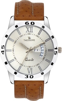 THEODORE TDM16002 Premium Tan Leather Strap Wrist Watch  - For Men   Watches  (THEODORE)