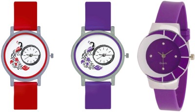 INDIUM NEW PEACOCK WITH DIFFERENT COLOR WITH PURPLE LATEST WATCH WITH SMART LOOK FANCY COLLECTION Watch  - For Girls   Watches  (INDIUM)