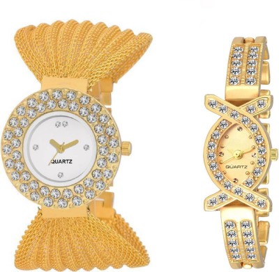 Keepkart Golden Aks With Glory Round Jullo Fully Diamond Studed Dial For Women Watch  - For Girls   Watches  (Keepkart)