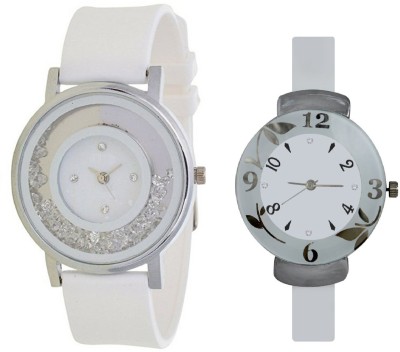 INDIUM NEW MOVABLE DIAMOND PS0609PS WITH WHITE FLOWER WATCH BEAUTIFUL WATCH LATEST COLLECTION Watch  - For Girls   Watches  (INDIUM)