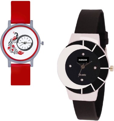 INDIUM NEW PEACOCK WATCH WITH WITH BLACK BEAUTY WATCH COMBO WATCH FANCY LATEST COLLECTION Watch  - For Girls   Watches  (INDIUM)