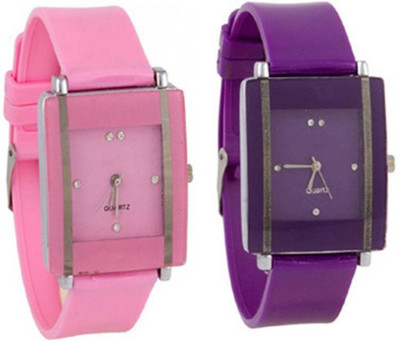

SWANOS A0018 Kawa Pink&Purple Square Watch For Girls Watch - For Girls
