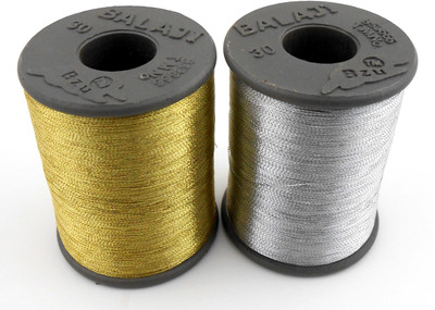 

jaz Zari Threads-Metallic thread- Golden and Silver,for Embroidery- Beading-Jewellery making/ Decorations/Crafts, Pack of 2