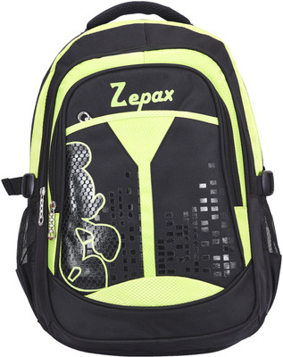 

Zepax Black and Green Flashy School Bag 31 L Backpack(Black), Black;green