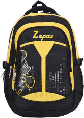 

Zepax Black and Yellow Flashy School Bag 31 L Backpack(Black), Black;yellow