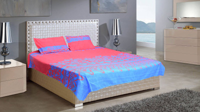 

Astra 250 TC Polycotton Double 3D Printed Bedsheet(Pack of 1, Red)
