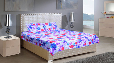 

Astra 250 TC Polycotton Double 3D Printed Bedsheet(Pack of 1, White)