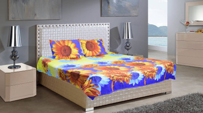 

MH DÉCOR 120 TC Cotton Double Printed Bedsheet(Pack of 3, Multicolor)