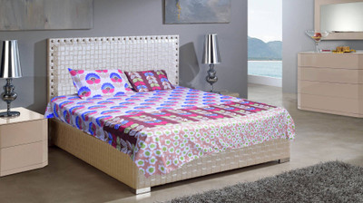 

Astra 250 TC Polycotton Double Floral Bedsheet(Pack of 1, White)