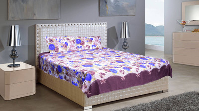 

Astra 250 TC Polycotton Double 3D Printed Bedsheet(Pack of 1, White)