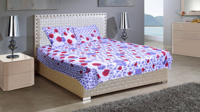 

Astra 250 TC Polycotton Double 3D Printed Bedsheet(Pack of 1, White)
