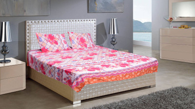 

MH DÉCOR 120 TC Cotton Double Printed Bedsheet(Pack of 1, Multicolor)