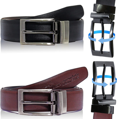 

POLLSTAR Men Formal, Casual Black Genuine Leather Reversible Belt, Black;brown