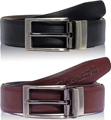 

POLLSTAR Men Formal Black, Brown Genuine Leather Reversible Belt