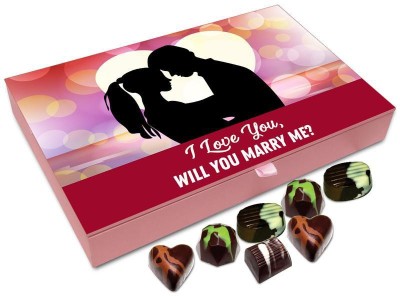 

Chocholik Propose Day Gift Box - I Love You Will You Marry Me Chocolate Box - 12pc Truffles(144 g)