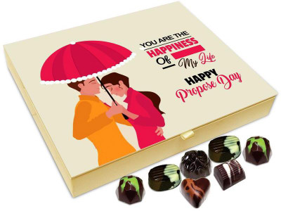 

Chocholik Propose Day Gift Box - You Are The Happiness Of My Life Happy Propose Day Chocolate Box - 20pc Truffles(240 g)