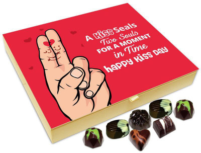 

Chocholik Kiss Day Gift Box - I Kiss Seals Two Souls For A Moment Chocolate Box - 20pc Truffles(240 g)