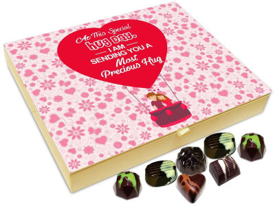 

Chocholik Hug Day Gift Box - I Am Sending You The Most Precious Hug Chocolate Box - 20pc Truffles(240 g)