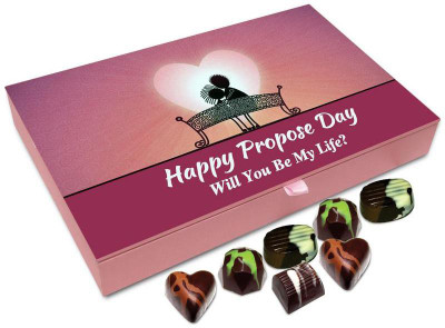 

Chocholik Propose Day Gift Box - Happy Propose Day, Will You Be My Life Chocolate Box - 12pc Truffles(144 g)