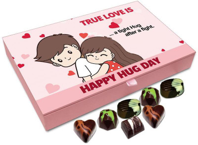 

Chocholik Hug Day Gift Box - True Love Is A Tight Hug After A Fight Chocolate Box - 12pc Truffles(144 g)