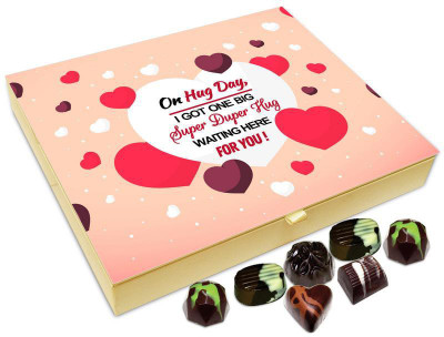 

Chocholik Hug Day Gift Box - I Have One Big Hug Waiting For You Chocolate Box - 20pc Truffles(240 g)