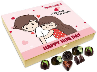 

Chocholik Hug Day Gift Box - True Love Is A Tight Hug After A Fight Chocolate Box - 20pc Truffles(240 g)