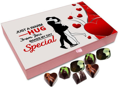 

Chocholik Hug Day Gift Box - Just A Warm Hug From You Makes My Day Special Chocolate Box - 12pc Truffles(144 g)