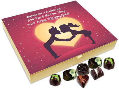 

Chocholik Kiss Day Gift Box - Your Kiss Is The Only Thinks That Turns My Day Good Chocolate Box - 20pc Truffles(240 g)