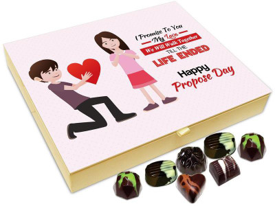 

Chocholik Propose Day Gift Box - I Promise To You That We Will Walk Together Till The End Chocolate Box - 20pc Truffles(240 g)