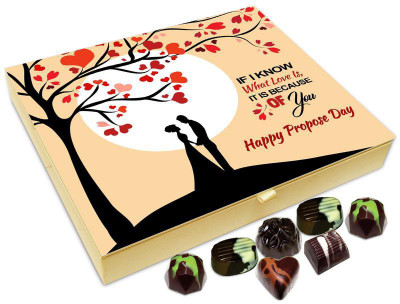 

Chocholik Propose Day Gift Box - If I Know What Love Is It Is Because Of You, Happy propose Day Chocolate Box - 20pc Truffles(240 g)