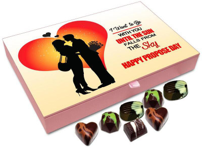 

Chocholik Propose Day Gift Box - I Want To Be With You Until The Sun Falls from The Sky Chocolate Box - 12pc Truffles(144 g)