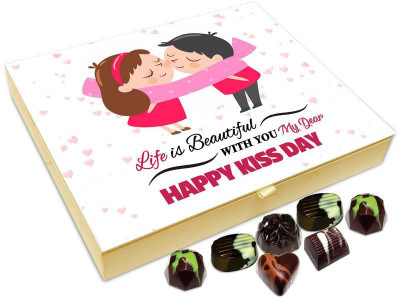 

Chocholik Kiss Day Gift Box - Life Is Beautiful With You My Dear Chocolate Box - 20pc Truffles(240 g)