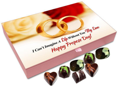 

Chocholik Propose Day Gift Box - I Can't Imagine Life Without You My Love Chocolate Box - 12pc Truffles(144 g)