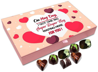 

Chocholik Hug Day Gift Box - I Have One Big Hug Waiting For You Chocolate Box - 12pc Truffles(144 g)