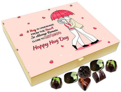 

Chocholik Hug Day Gift Box - A Hug Is Handshake From The Heart Chocolate Box - 20pc Truffles(240 g)