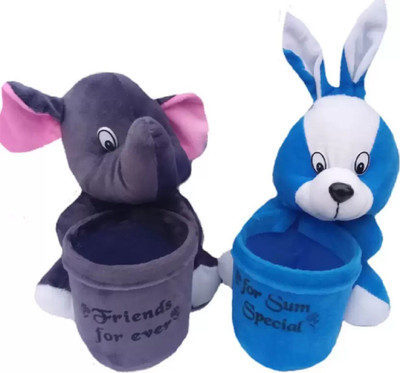 

Kanchan Toys 1 Compartments Silk Soft Toy Pen Holder(Blue, Grey)