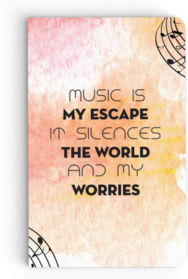 

inkFlap A5 Notebook(Premium Designer Notebook - Music Is My Escape, Varicoloured)