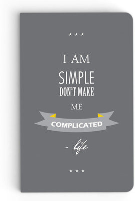 inkFlap A5 Notebook(Premium Designer Notebook - I Am Simple (Dark), Grey)