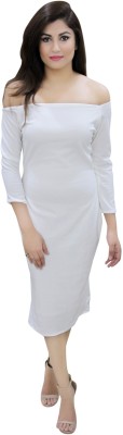 CRAZEVILLA Women Sheath White Dress